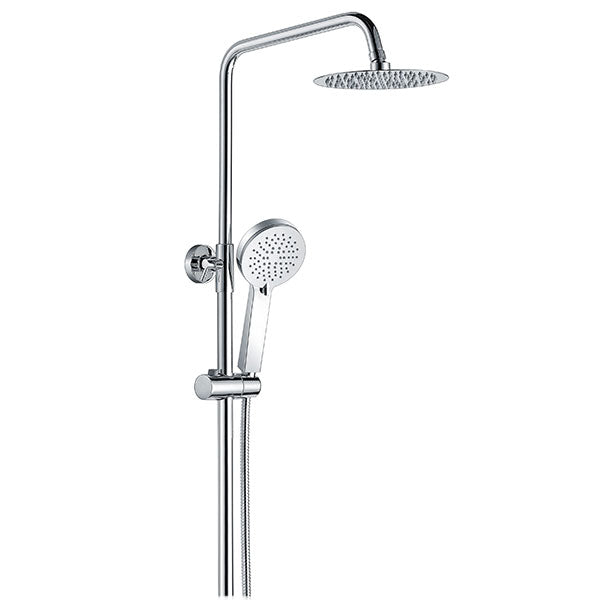 Tabo Marina Chrome Round Thermostatic Bar Mixer Shower with Riser & Overhead Kit