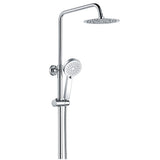 Tabo Marina Chrome Round Thermostatic Bar Mixer Shower with Riser & Overhead Kit