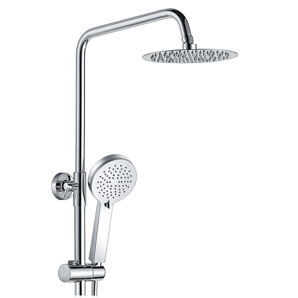 Tabo Marina Chrome Round Thermostatic Bar Mixer Shower with Riser & Overhead Kit