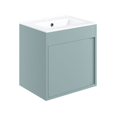 Tabo Elisa Matt Sea Green Wall Hung 1 Door Basin Unit 510mm