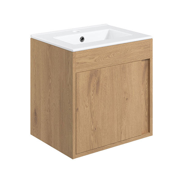 Tabo Elisa Seville Oak Wall Hung 1 Door Basin Unit 510mm