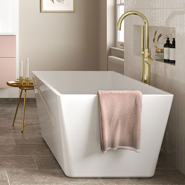 Tabo Hero Brushed Brass Floor Standing Bath Shower Mixer Tap