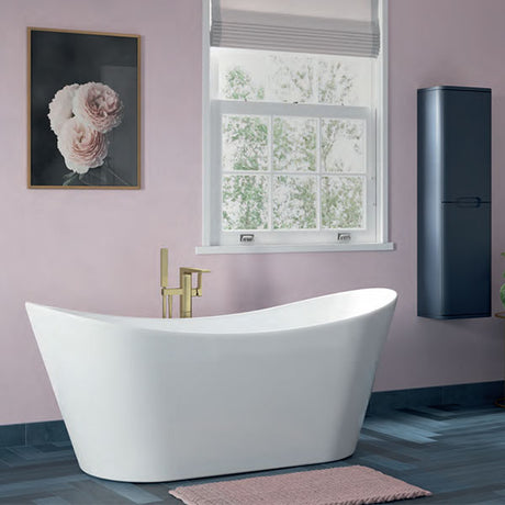 Tabo Corrado Brushed Brass Floor Standing Bath Shower Mixer Tap