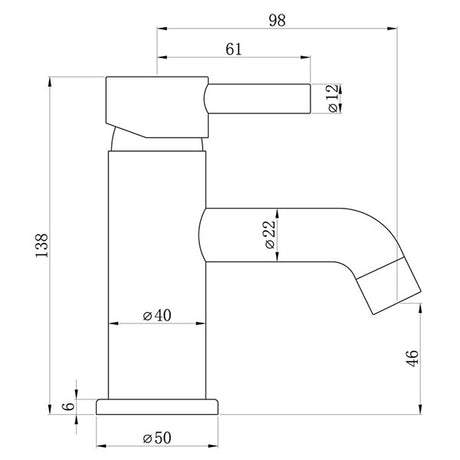 Tabo Hero Chrome Cloakroom Basin Mixer Tap & Waste