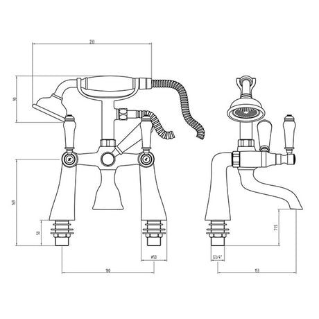 Tabo Lawrence Bath Shower Mixer Tap