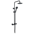 Tabo Marina Matt Black Round Thermostatic Bar Mixer Shower with Riser Kit