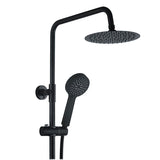 Tabo Marina Matt Black Round Thermostatic Bar Mixer Shower with Riser Kit