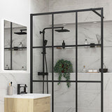 Tabo Matt Black Square Thermostatic Bar Mixer Shower with Riser Kit