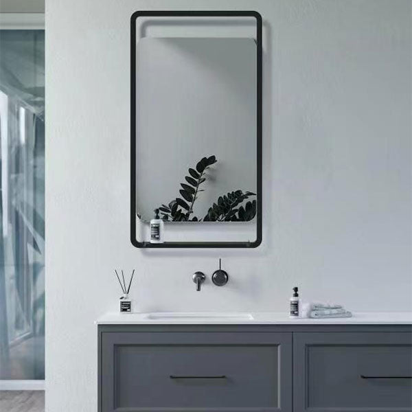 Tabo June Matt Black Mirror with Shelf 900 x 500mm