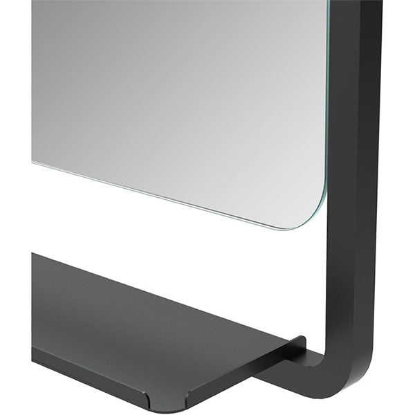 Tabo June Matt Black Mirror with Shelf 900 x 500mm