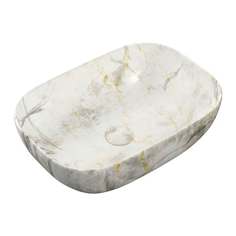 Apollo Nelson White Marble Effect Washbowl 460 x 330mm