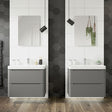 Tabo Magenta Matt Grey Wall Hung 2 Drawer Cloakroom Basin Units