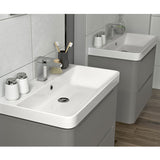 Tabo Magenta Matt Grey Wall Hung 2 Drawer Cloakroom Basin Units