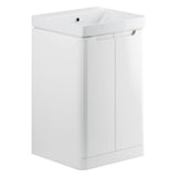 Tabo Magenta White Gloss Floor Standing 2 Door Cloakroom Basin Unit 500mm