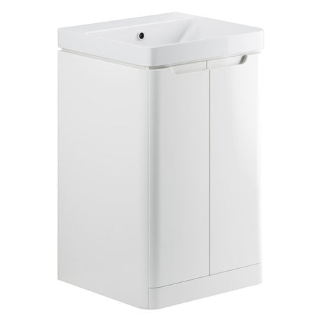 Tabo Magenta White Gloss Floor Standing 2 Door Cloakroom Basin Unit 500mm