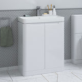 Tabo Magenta White Gloss Floor Standing 2 Door Cloakroom Basin Unit