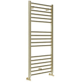 Tabo Forma Straight Ladder Brushed Brass Radiator (smaller size pictured)