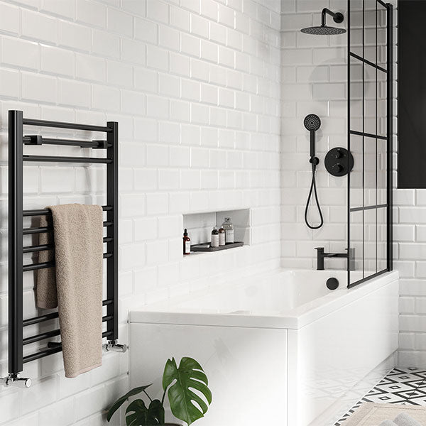 Tabo Forma Straight Ladder Matt Black Radiator 500 x 800 x 30mm – Tiles ...
