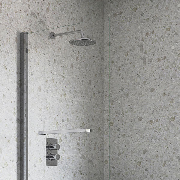 Tabo Single Straight Edge Bath Screen with Rail