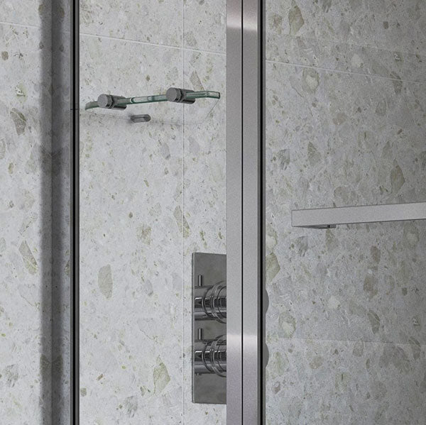 Tabo Two Panel Folding Bath Screen - shelving