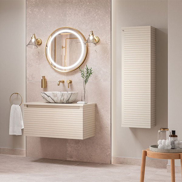 Tabo Rosina Matt Cotton Wall Hung 1 Door Tall Unit 350mm