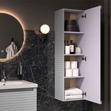 Tabo Rosina Matt Mineral Grey Wall Hung 1 Door Tall Unit 350mm