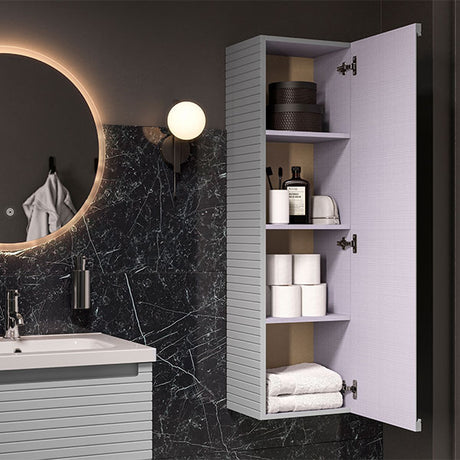 Tabo Rosina Matt Mineral Grey Wall Hung 1 Door Tall Unit 350mm