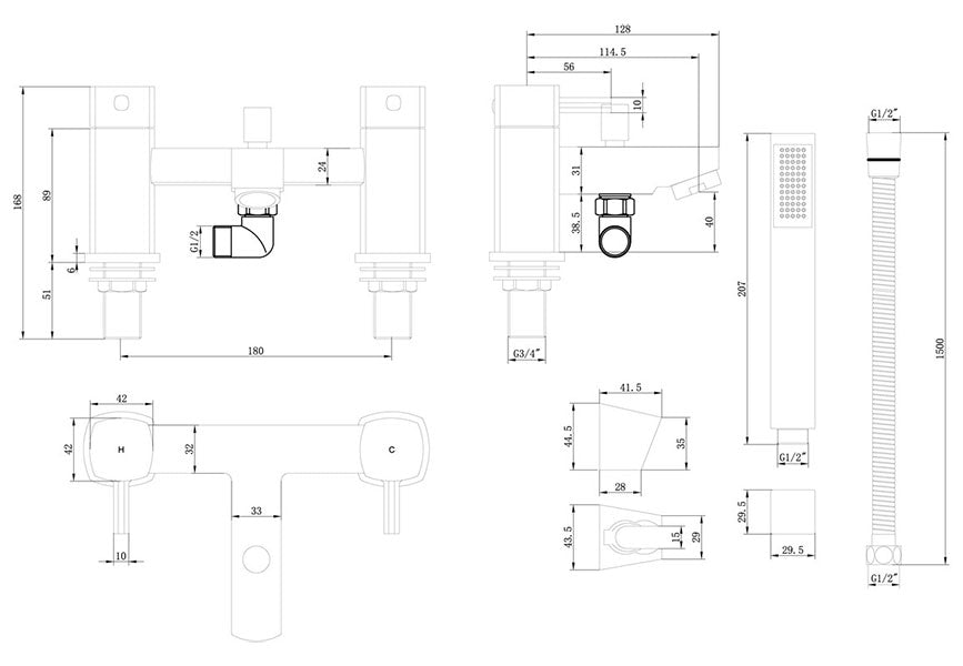 Tabo Fern Bath Shower Mixer Tap