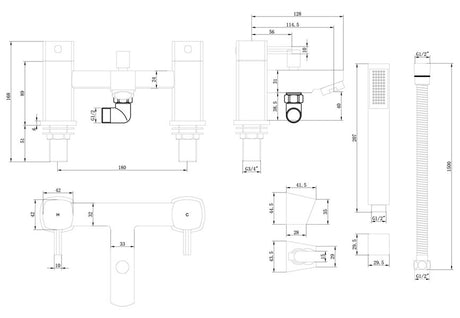 Tabo Fern Bath Shower Mixer Tap