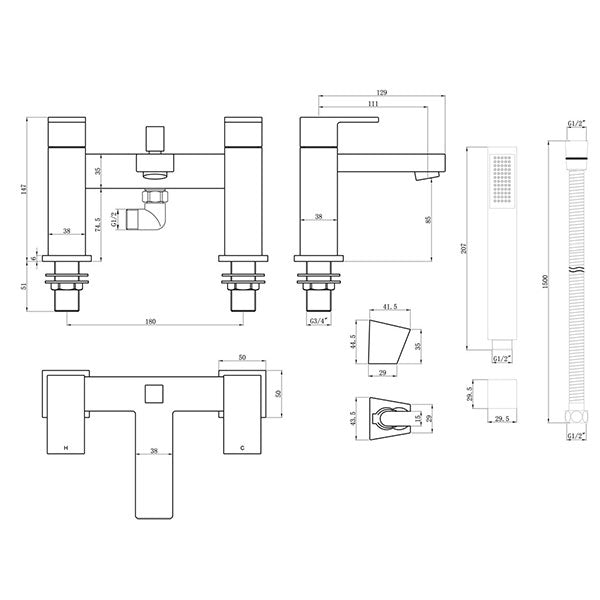 Tabo Ricco Bath Shower Mixer Tap