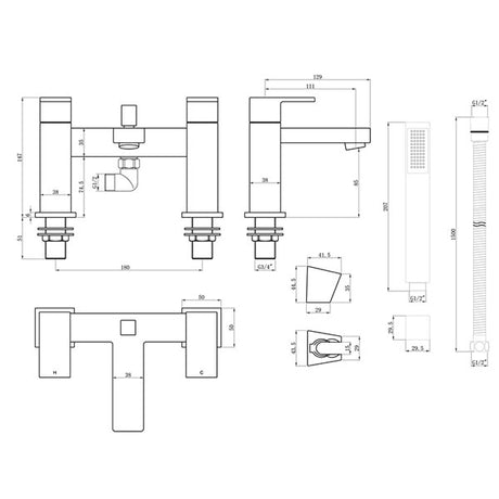 Tabo Ricco Bath Shower Mixer Tap