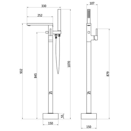Tabo Ricco Floor Standing Bath Shower Mixer Tap