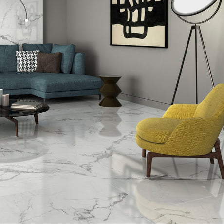 Lucida White Rectified Semi Polished Tiles