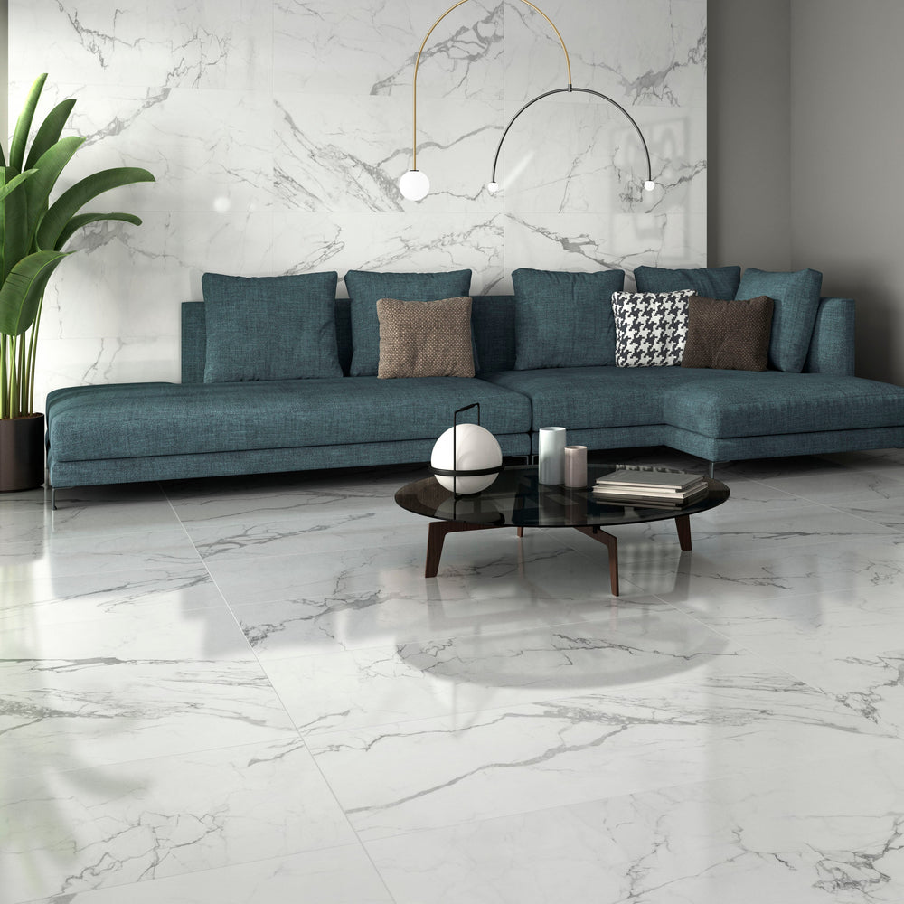 Lucida White Rectified Semi Polished Tile 60 x 120cm