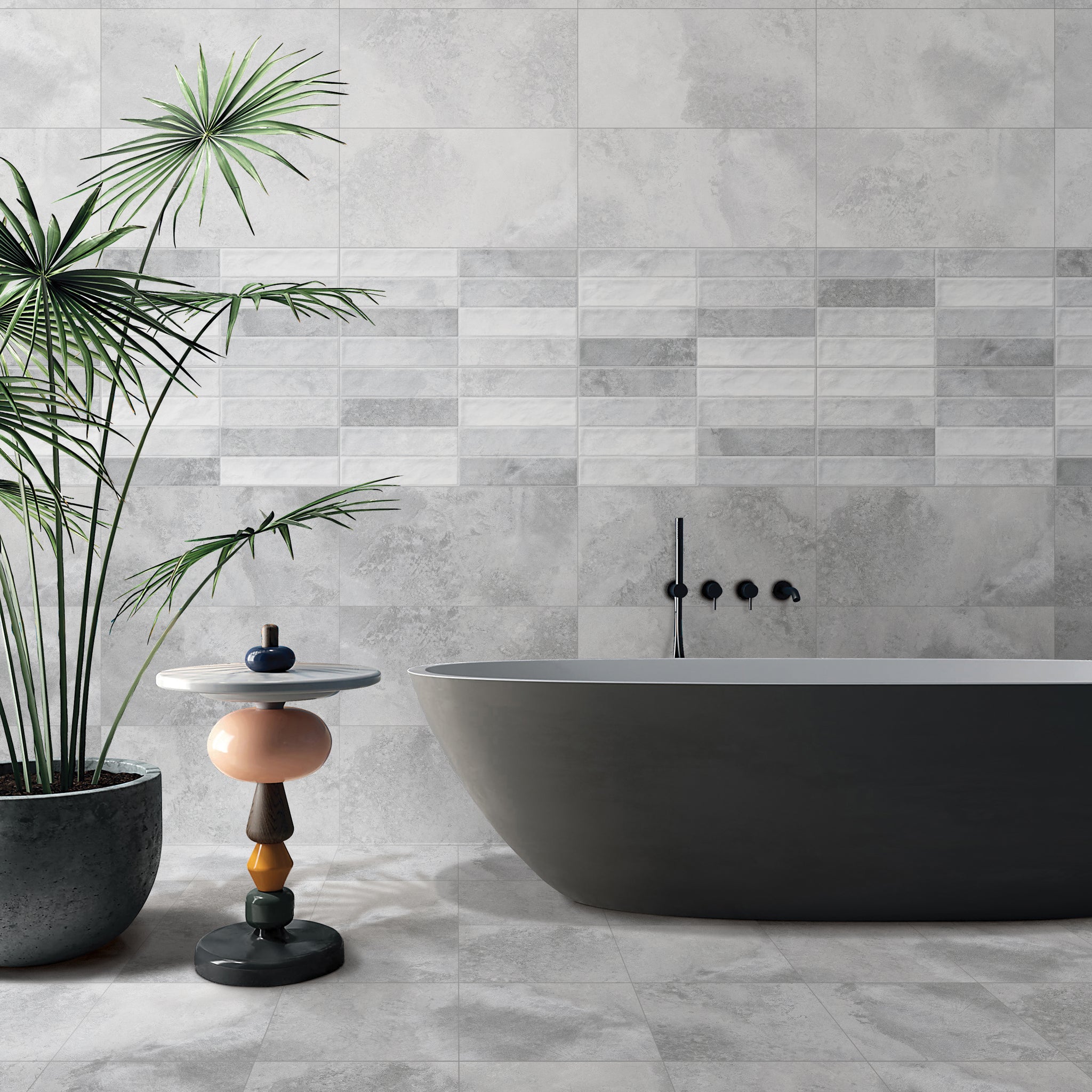 Virtu Satin Wall Tiles (with decor)