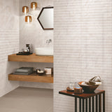 Celestia Linear Beige Gloss Wall Tiles (with plain tile)