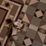 Colchester pattern with Thackeray border in Holkham Dune, Regency Bath, White, Brown and Old London