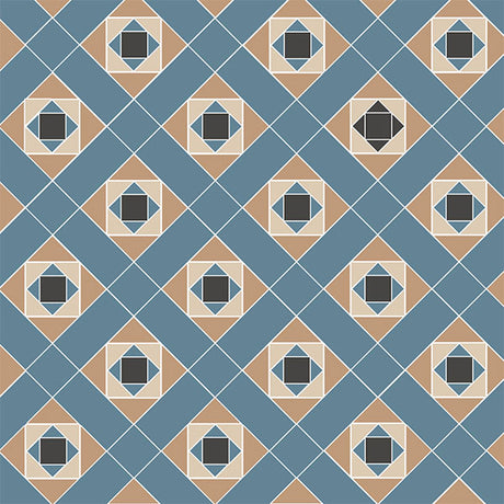 Conway pattern in Buff, Blue, Black & White
