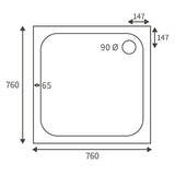 Splash Low Profile Square Tray 760 x 760mm