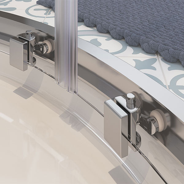 Splash Modo 2 Door Quadrant- quick release rollers (silver model pictured)