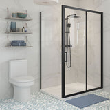 Splash Modo Black Sliding Door (shown with a side panel)
