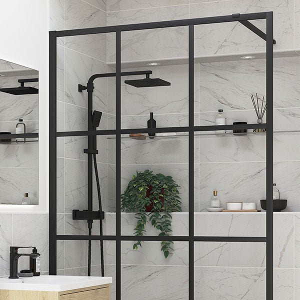 Splash Fresco Wetroom Panel Black Framed