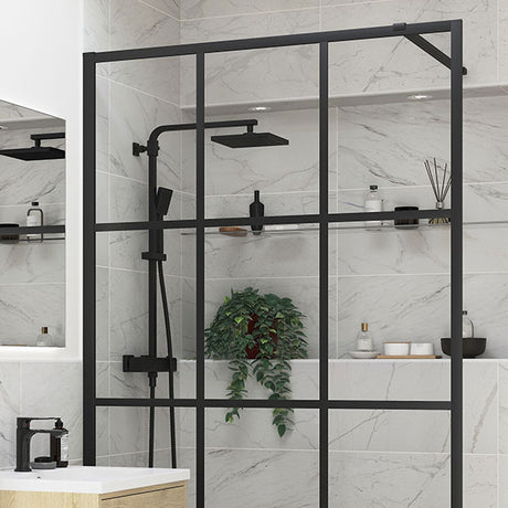 Splash Fresco Wetroom Panel Black Framed 