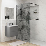 Splash Fresco Wetroom Panel Black Leaf 