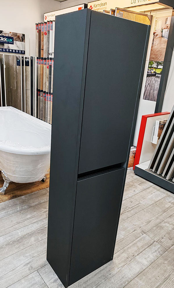 Deuco Wall Hung 2 Door Black Tall Unit 400mm