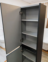 Deuco Wall Hung 2 Door Black Tall Unit 400mm