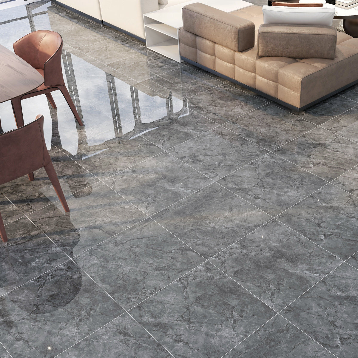 Allegro Graphite Polished Tile 60 x 60cm – Tiles and Bathrooms Online