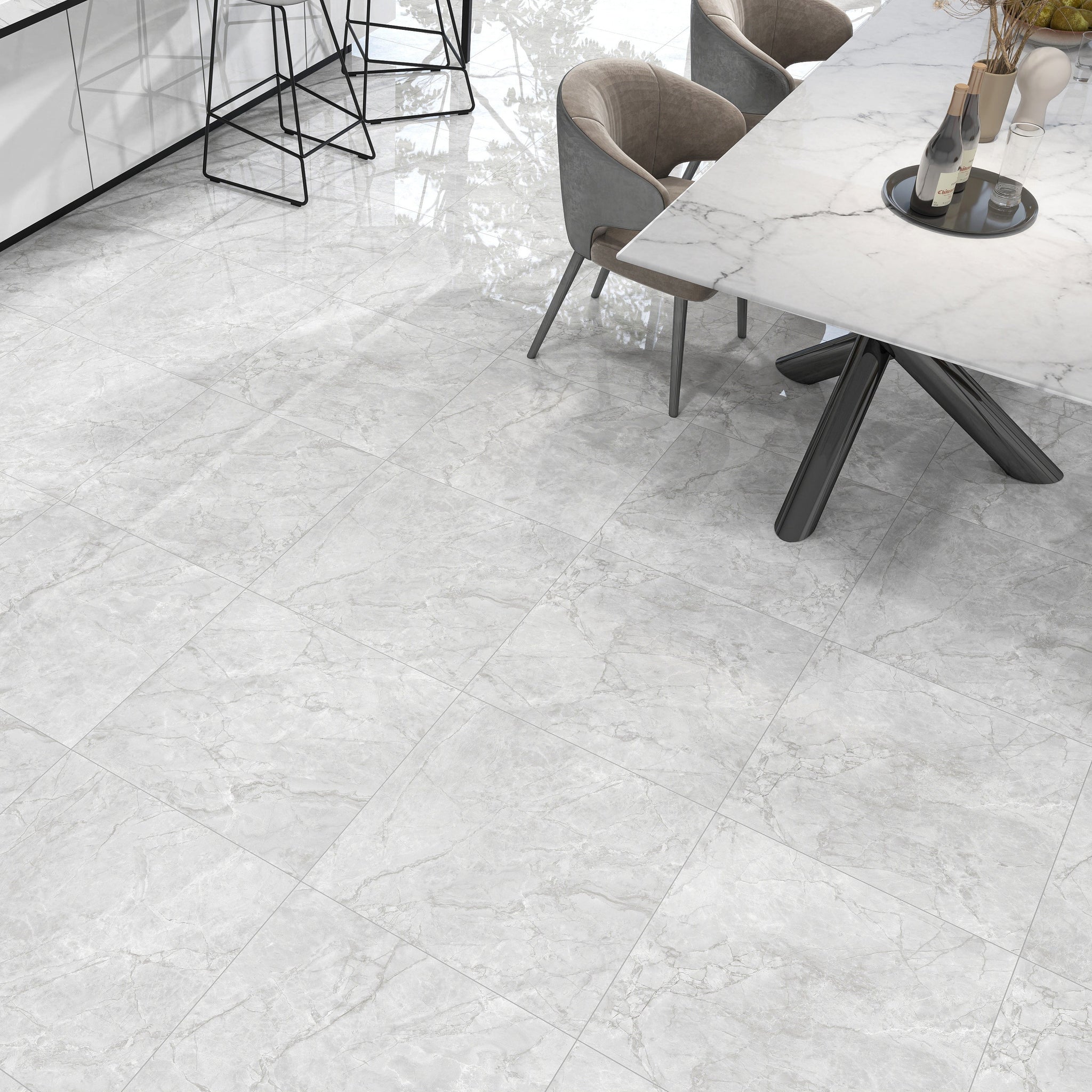 Allegro Light Grey Polished Tiles