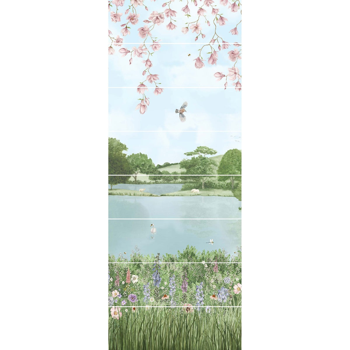 Original Style English Garden Mural (Panel B)