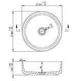 Gallery Round Washbowl & Waste 355mm